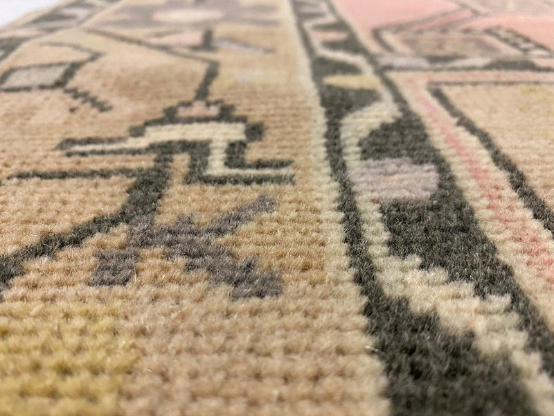 3x10 Ivory and Pink Turkish Tribal Runner