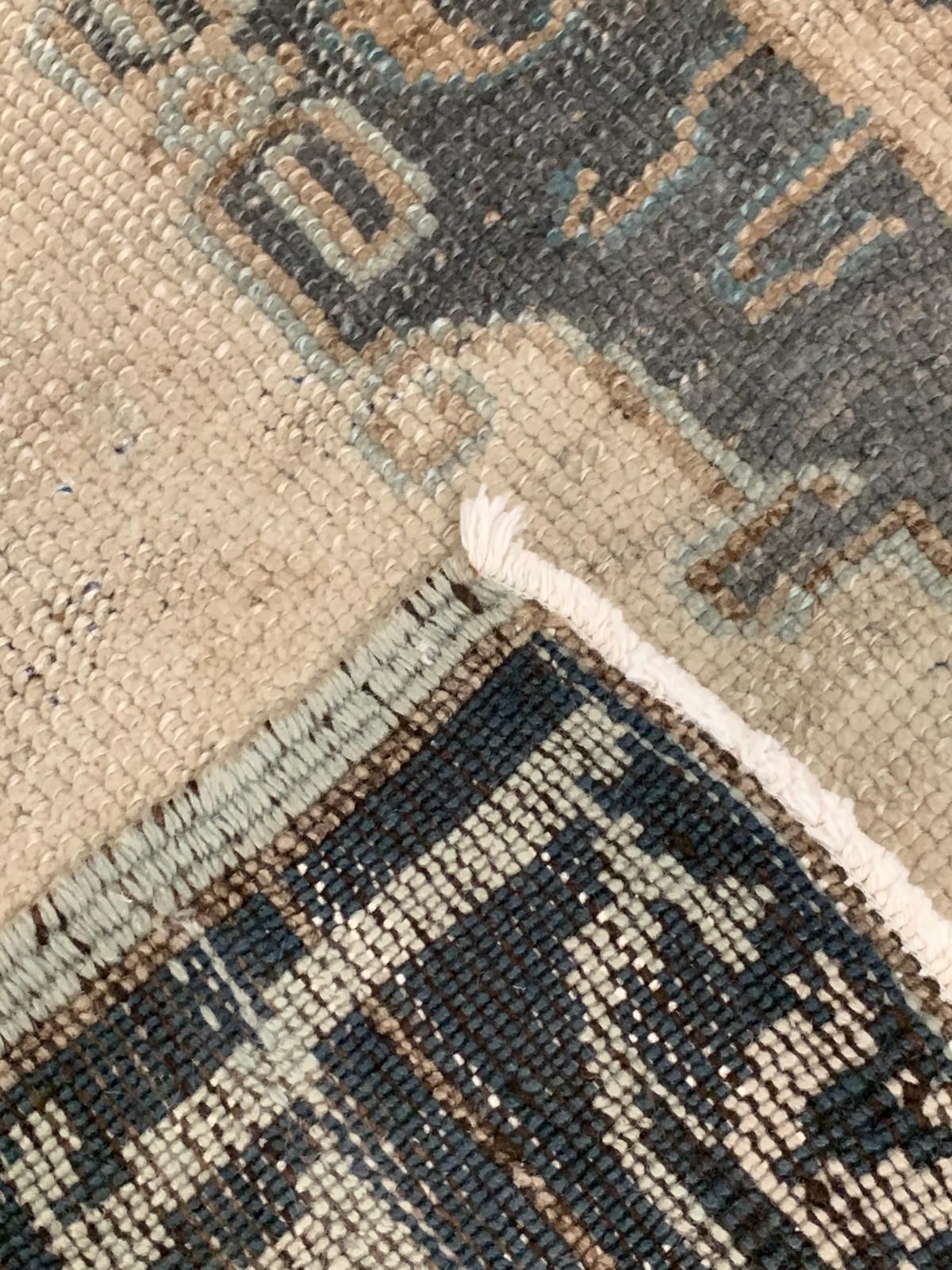 5x9 Gold and Blue Turkish Tribal Rug