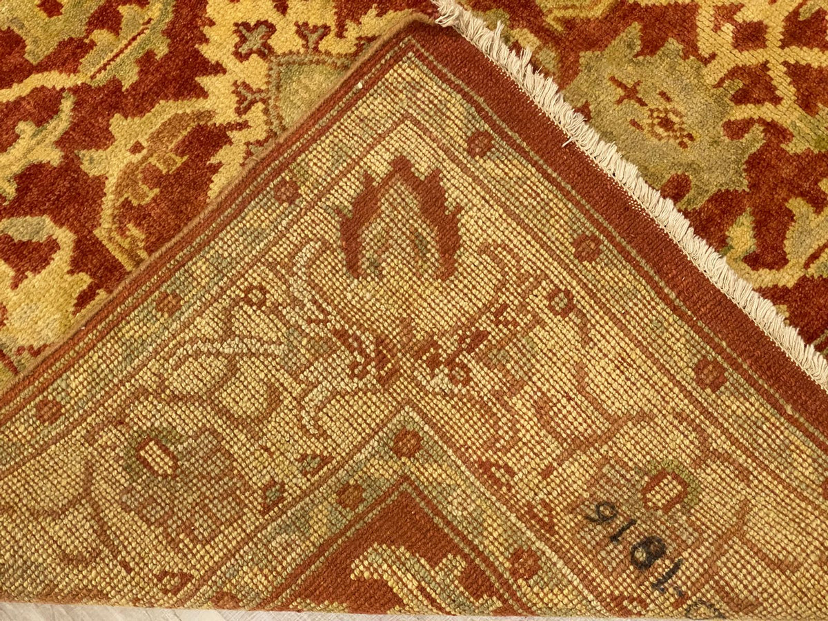 6x9 Red and Gold Turkish Oushak Rug