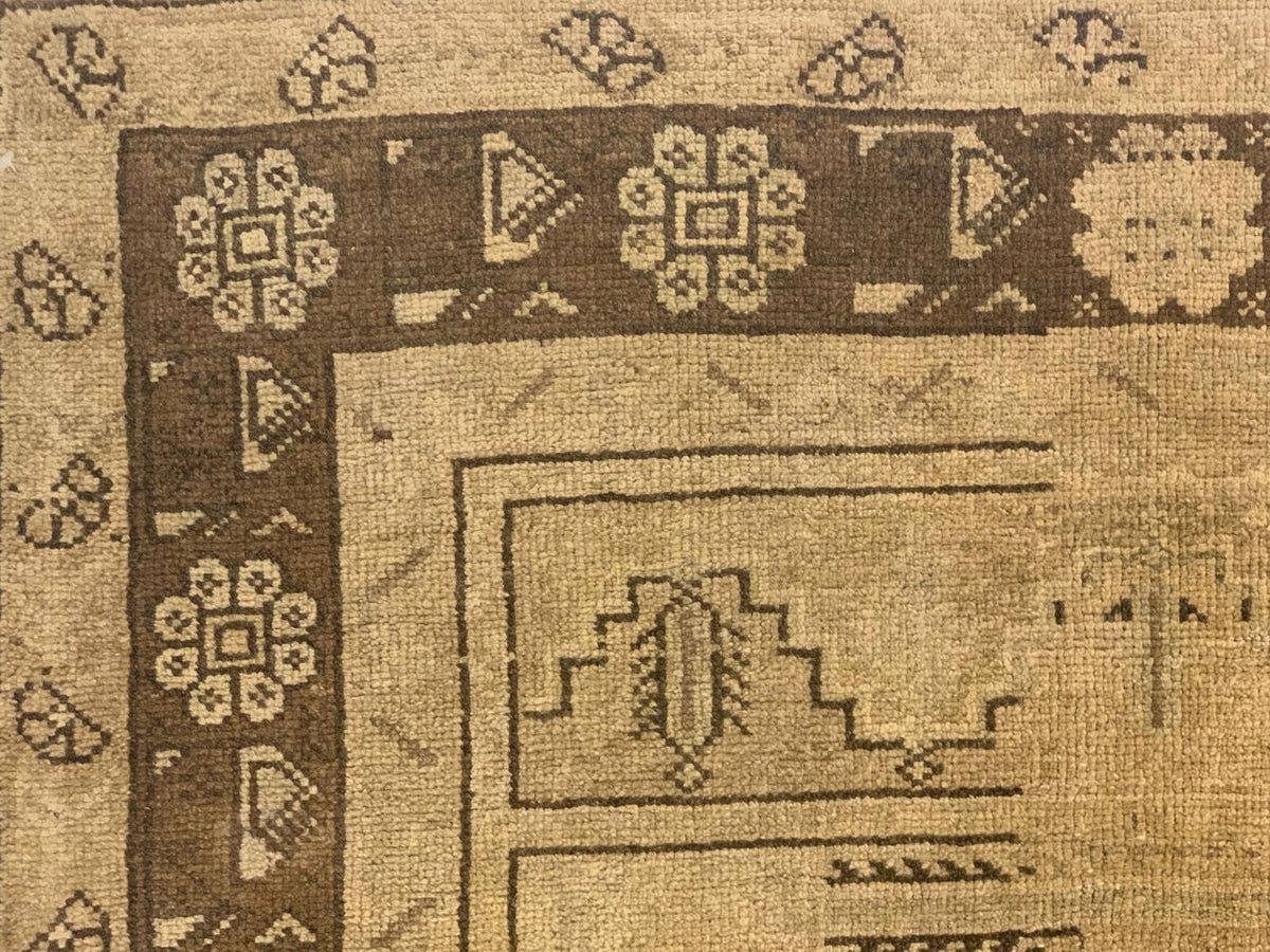 5x11 Ivory and Brown Turkish Tribal Runner