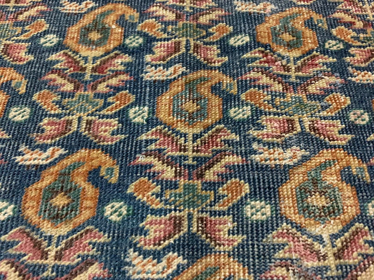 7x10 Navy and Red Turkish Traditional Rug