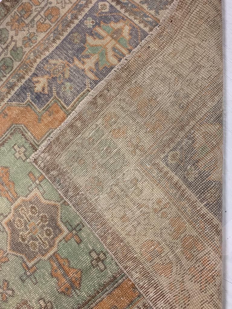 4x8 Orange and Ivory Turkish Tribal Runner