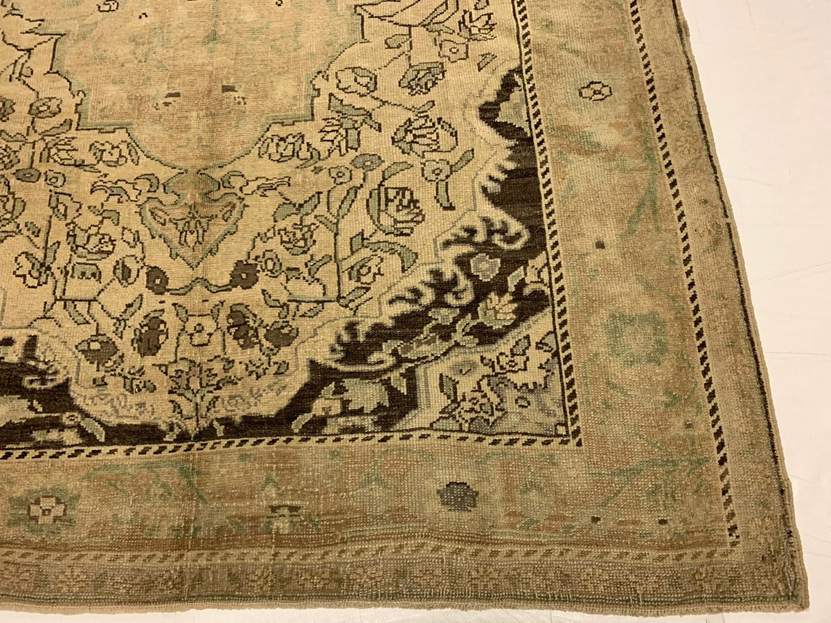6x10 Ivory and Ivory Turkish Tribal Rug