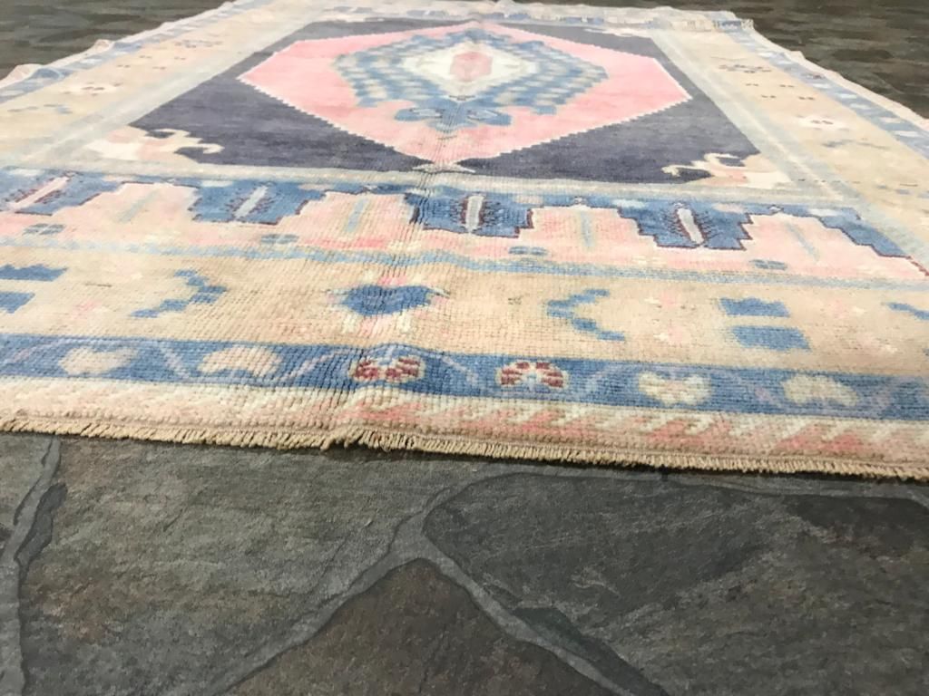5x8 Pink and Purple Turkish Tribal Rug