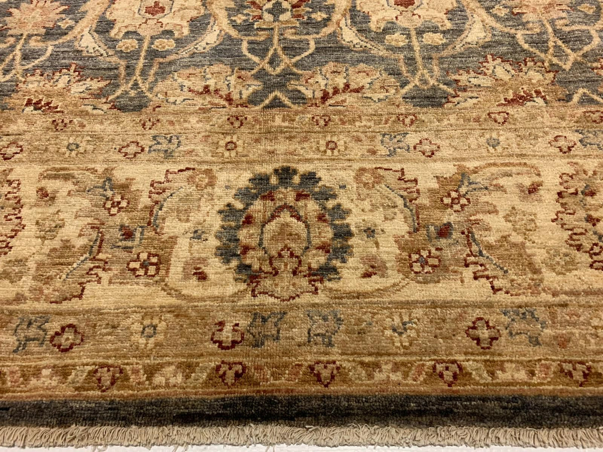 6x9 Gray and Ivory Turkish Oushak Rug