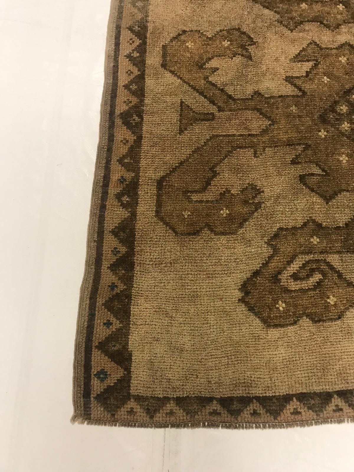 5x11 Beige and Brown Turkish Tribal Runner