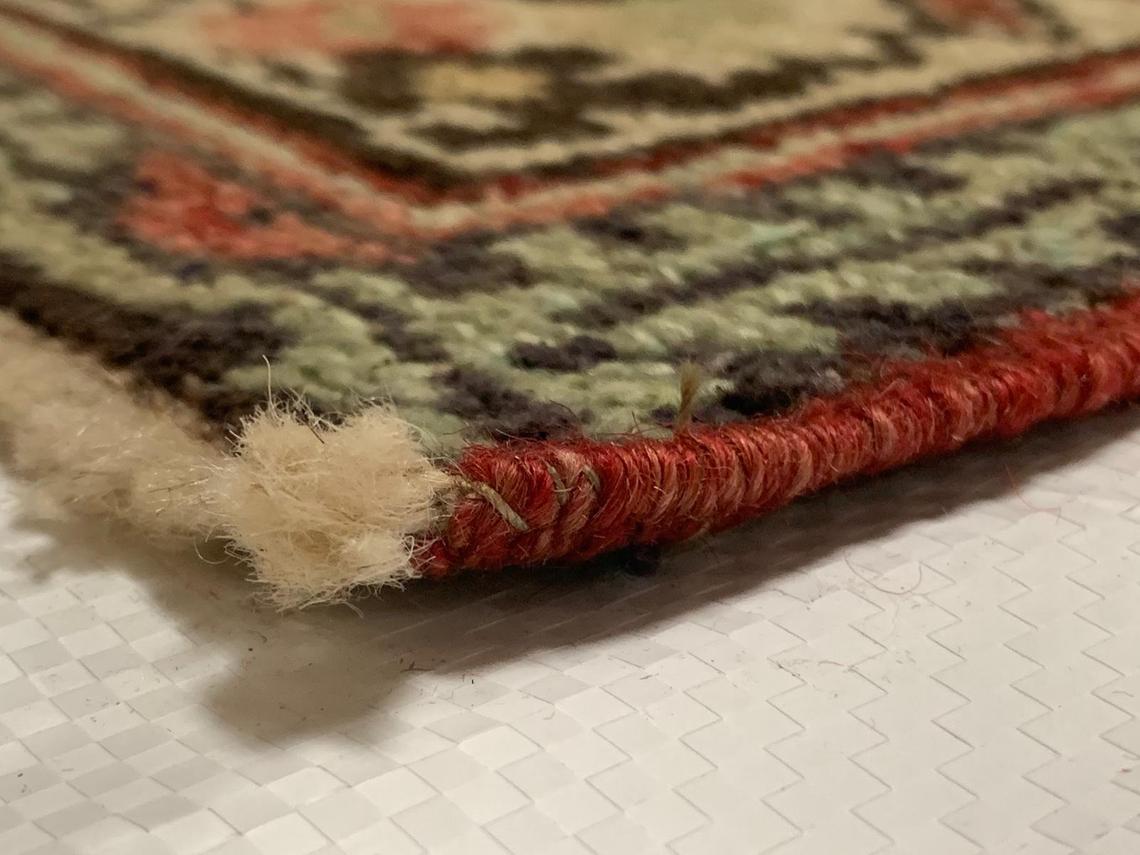 6x11 Beige and Red Turkish Tribal Rug