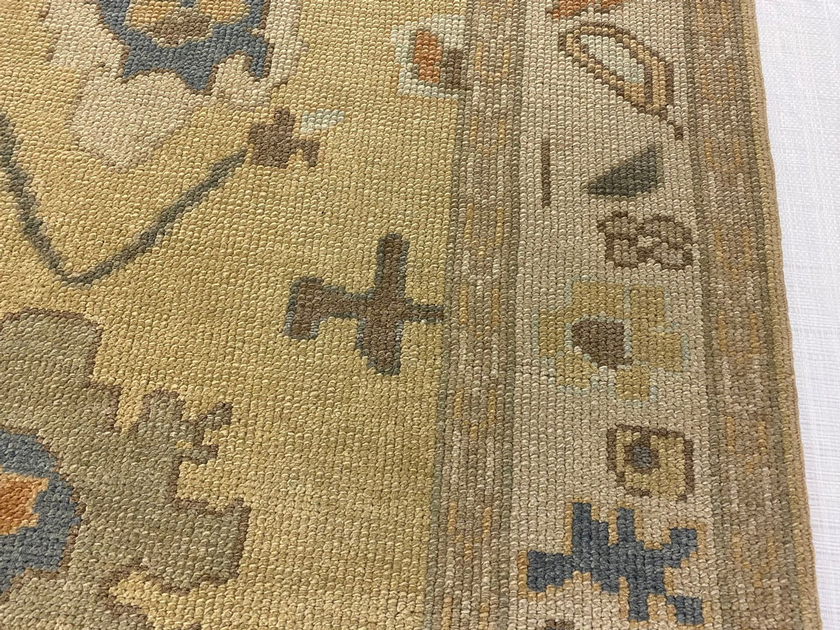 3x17 Gold and Ivory Turkish Oushak Runner