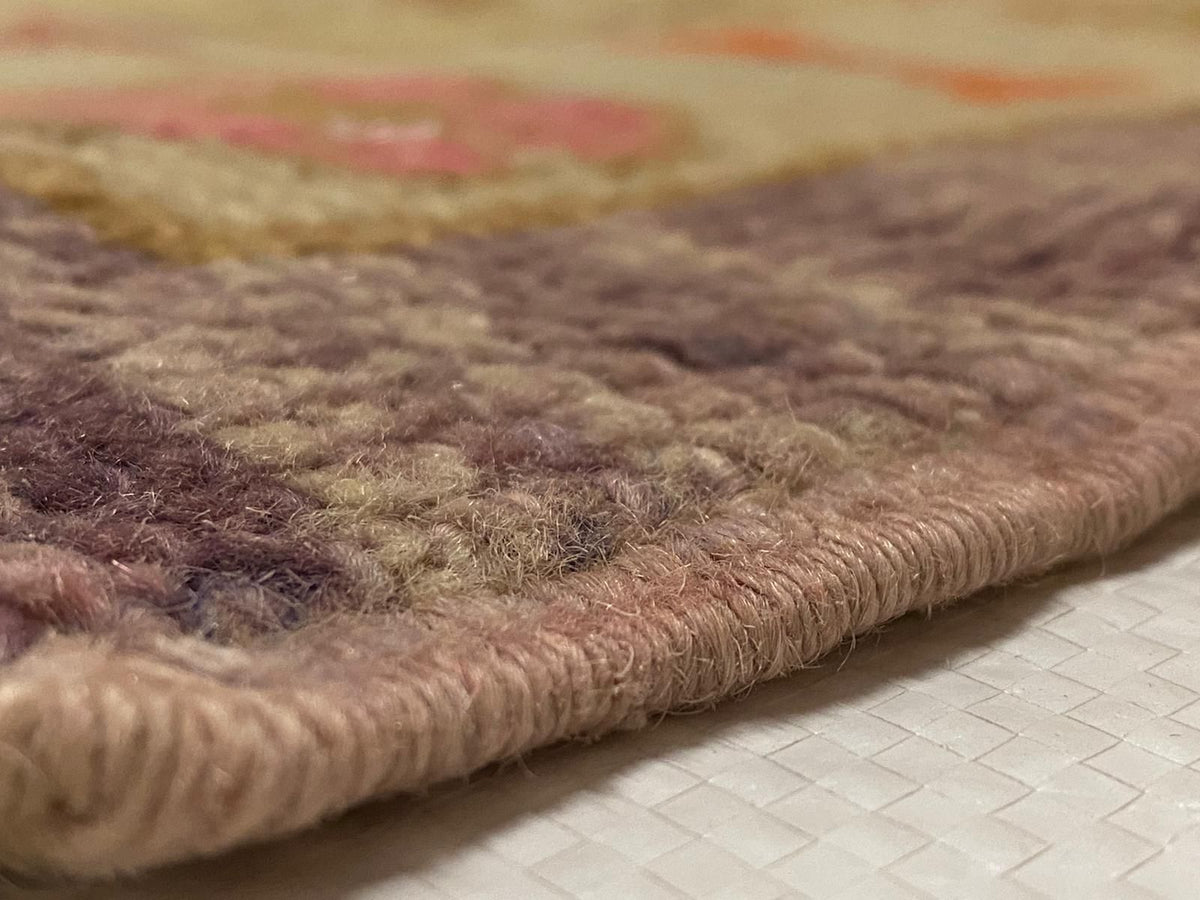 6x9 Pink and Ivory Turkish Oushak Rug