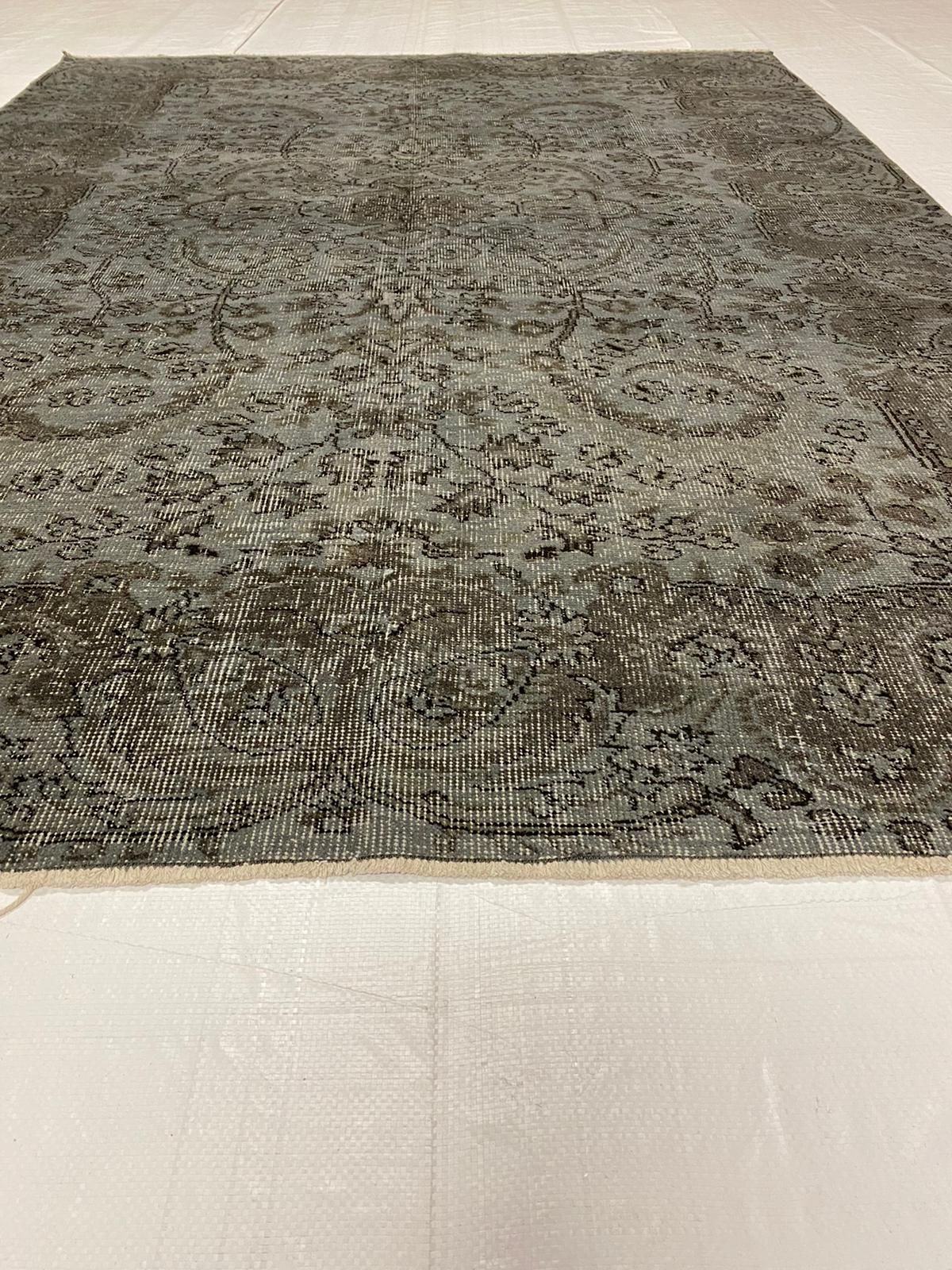 6x8 Gray Turkish Overdyed Rug