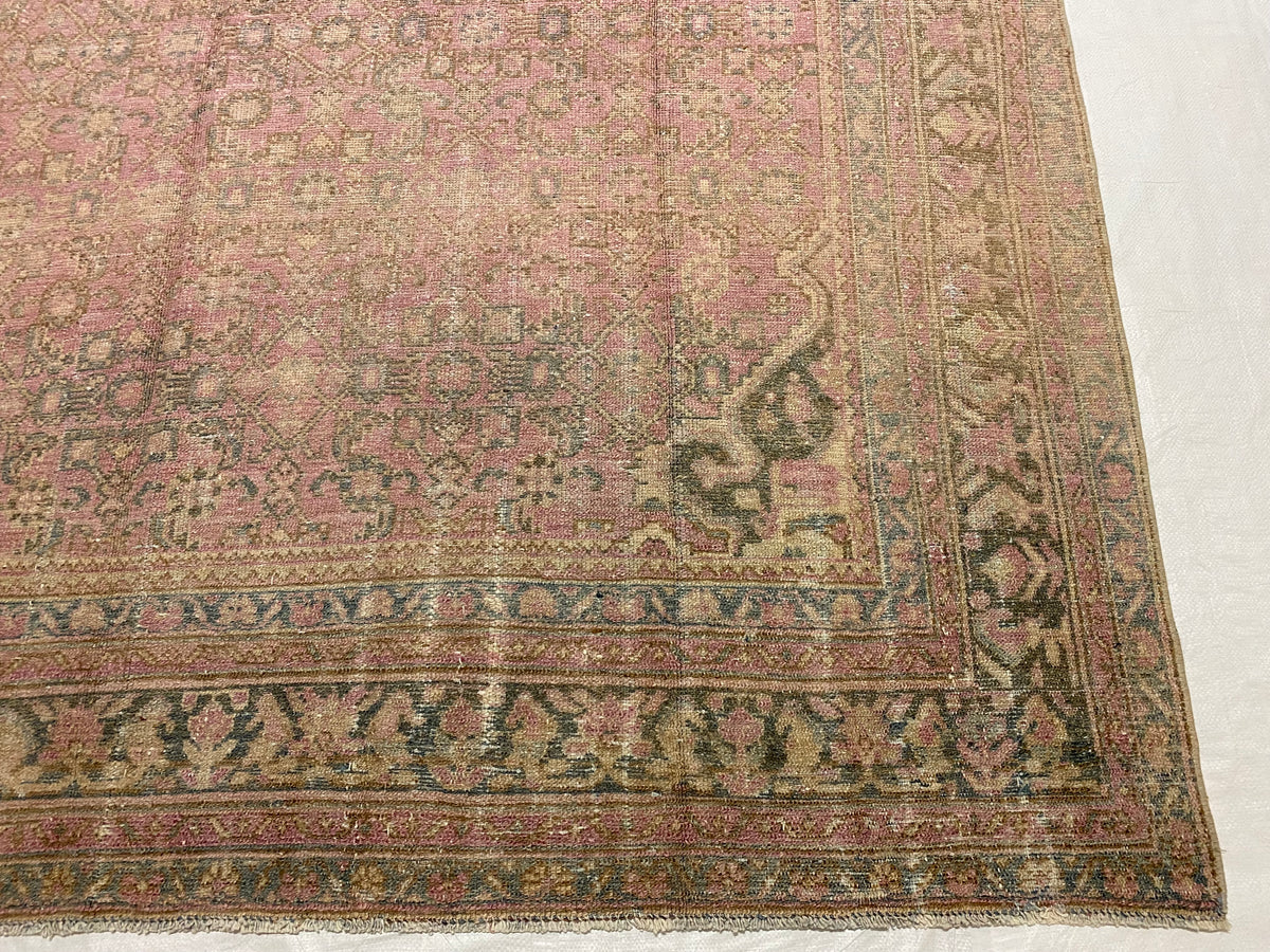 8x18 Pink and Blue Persian Rug