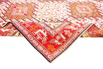 7x9 Red and Beige Turkish Patchwork Rug