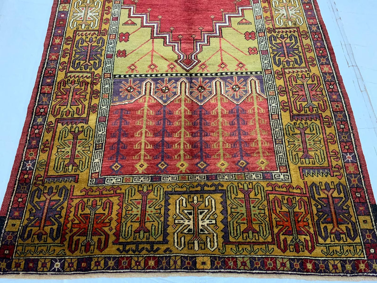5x10 Red and Gold Turkish Tribal Runner