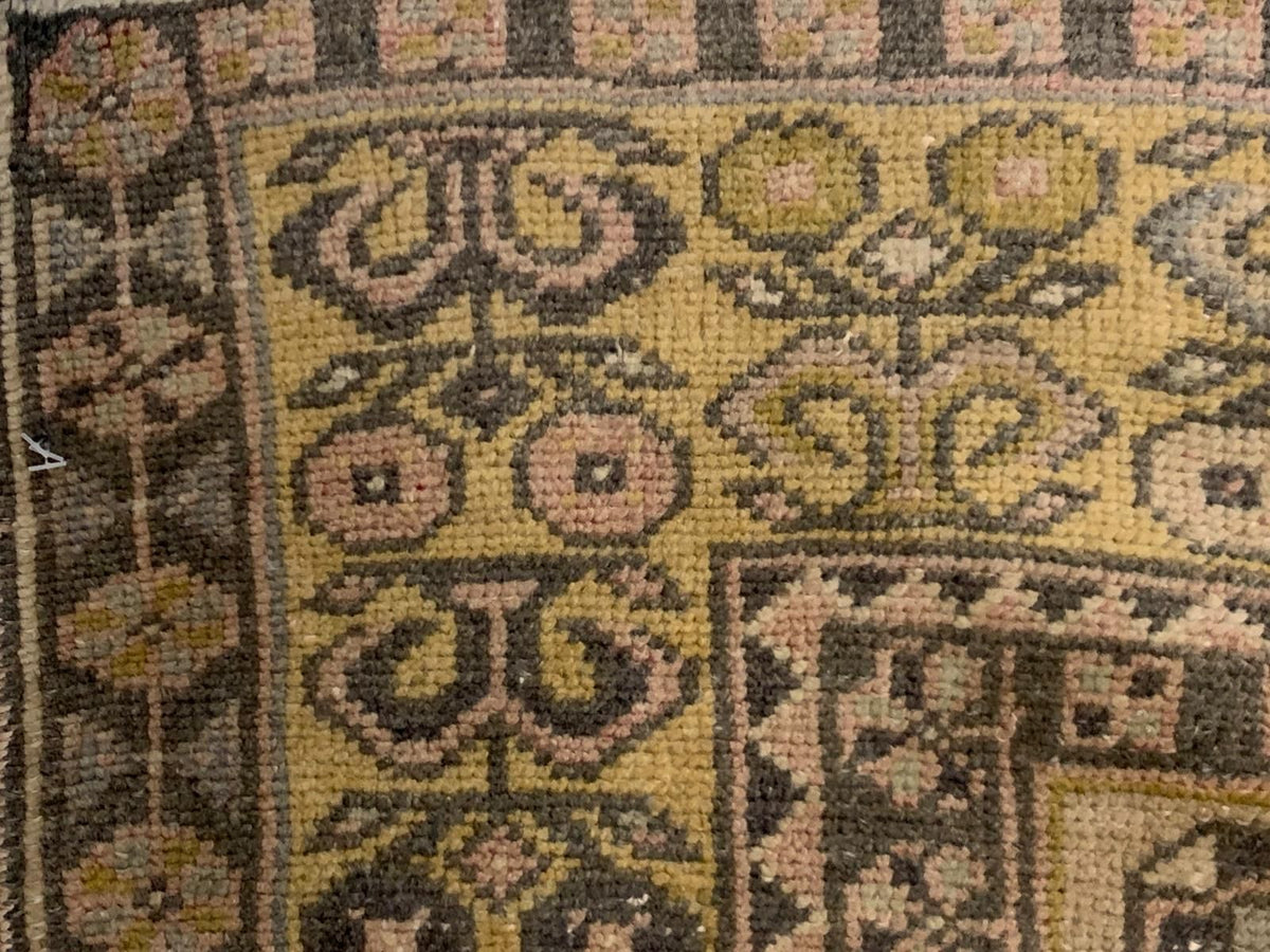 4x7 Blue and Gold Turkish Tribal Rug