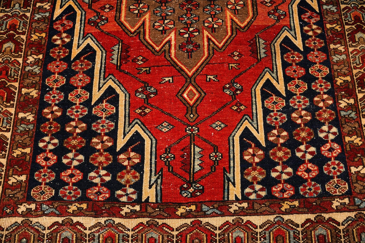 4x6 Brown and Rust Persian Tribal Rug