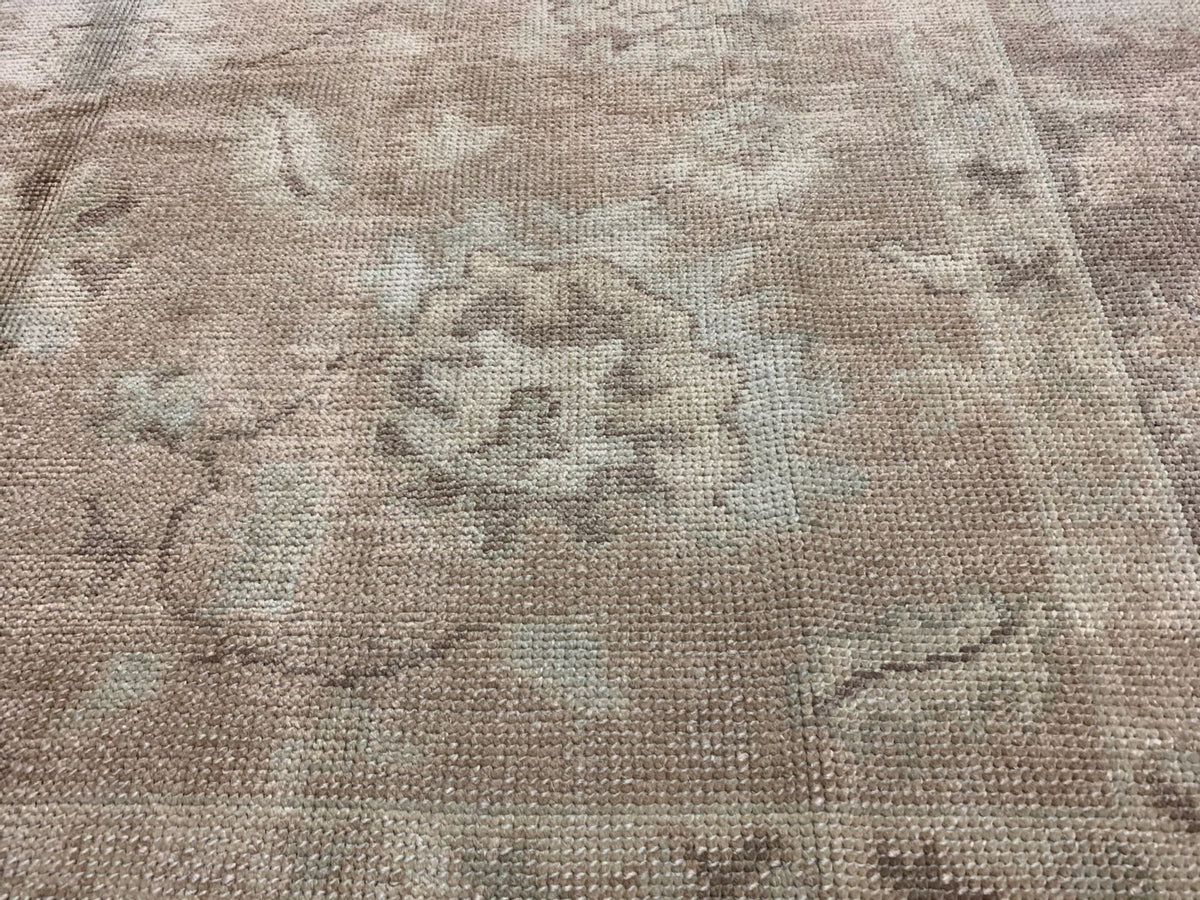 7x10 Beige and Brown Turkish Oushak Rug
