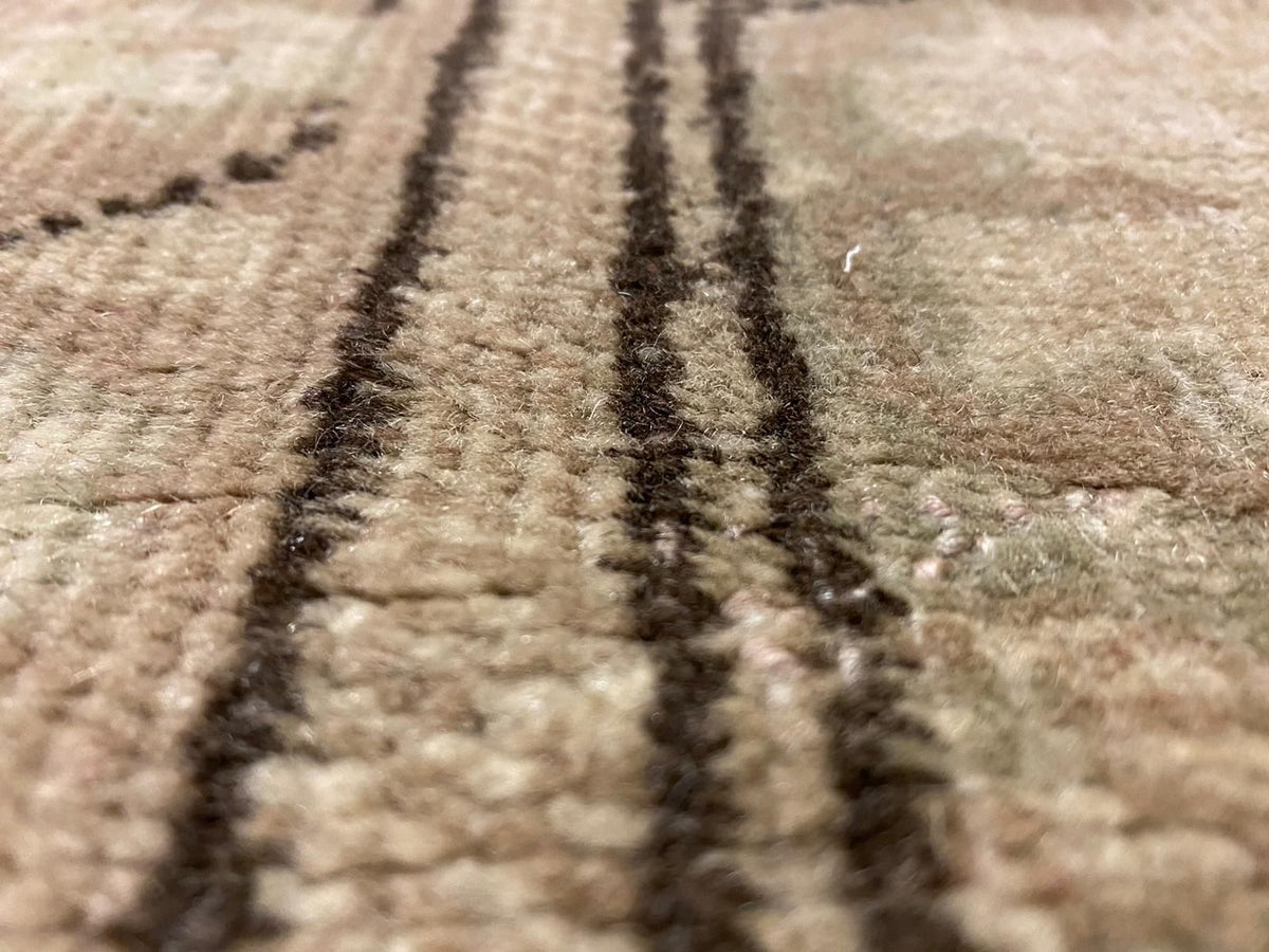 3x12 Ivory and Green Turkish Tribal Runner