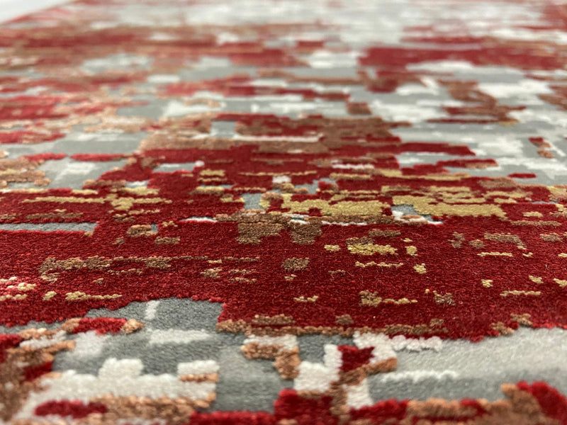 8x10 Red and Gray Turkish Antep Rug