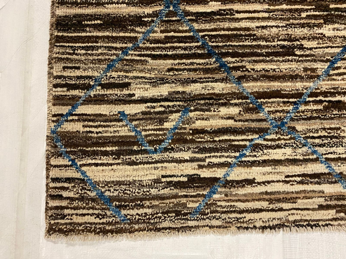 8x10 Brown and Blue Modern Contemporary Rug