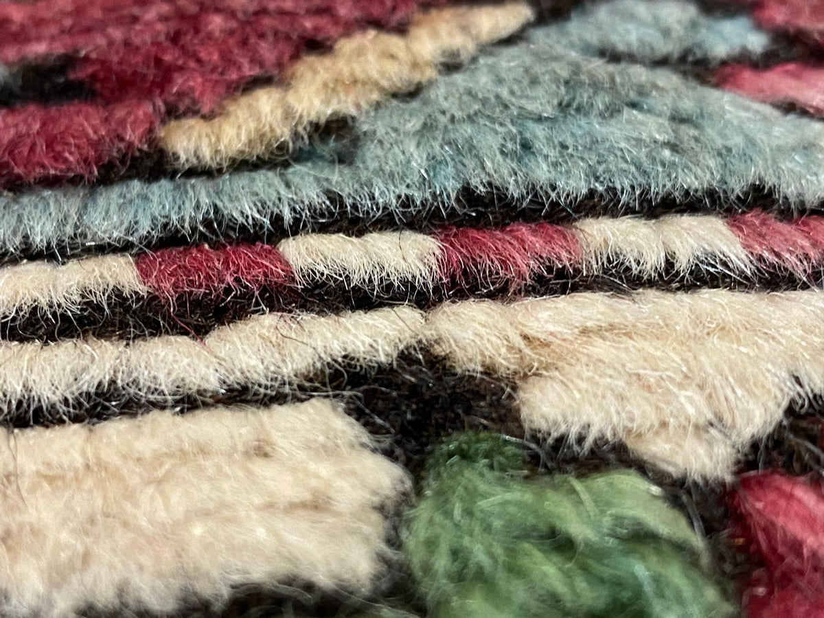 4x5 Red and Ivory Turkish Tribal Rug