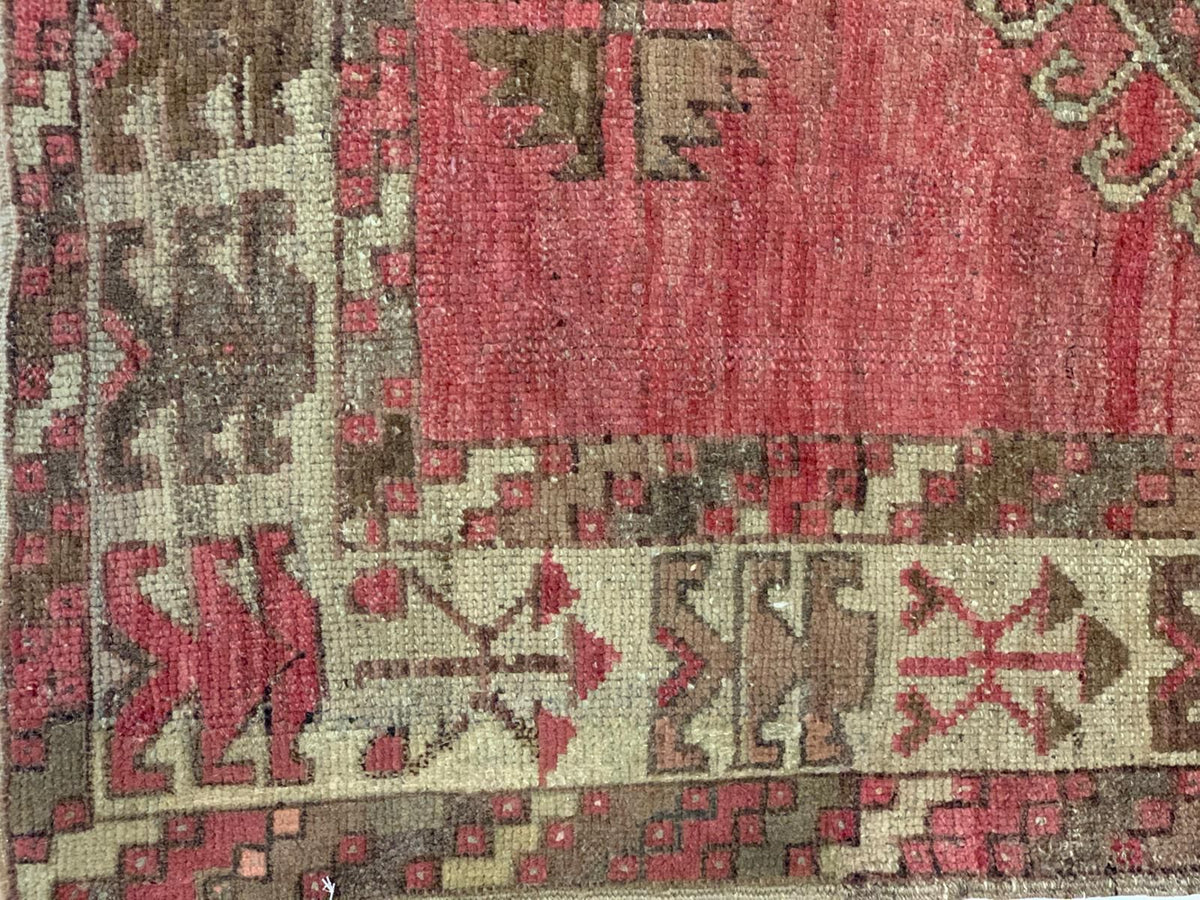 5x12 Red and Ivory Turkish Tribal Runner