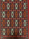 2x4 Red and Ivory Turkish Tribal Rug