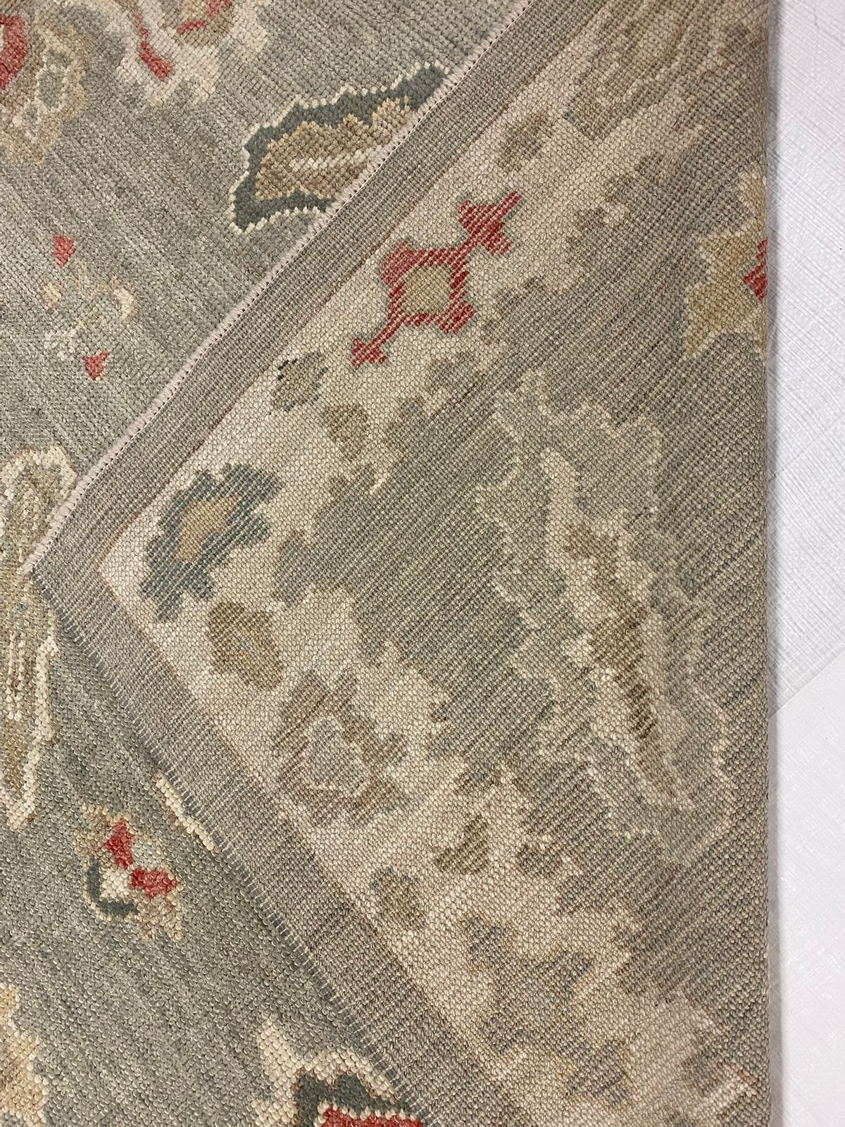 9x10 Gray and Ivory Turkish Oushak Rug