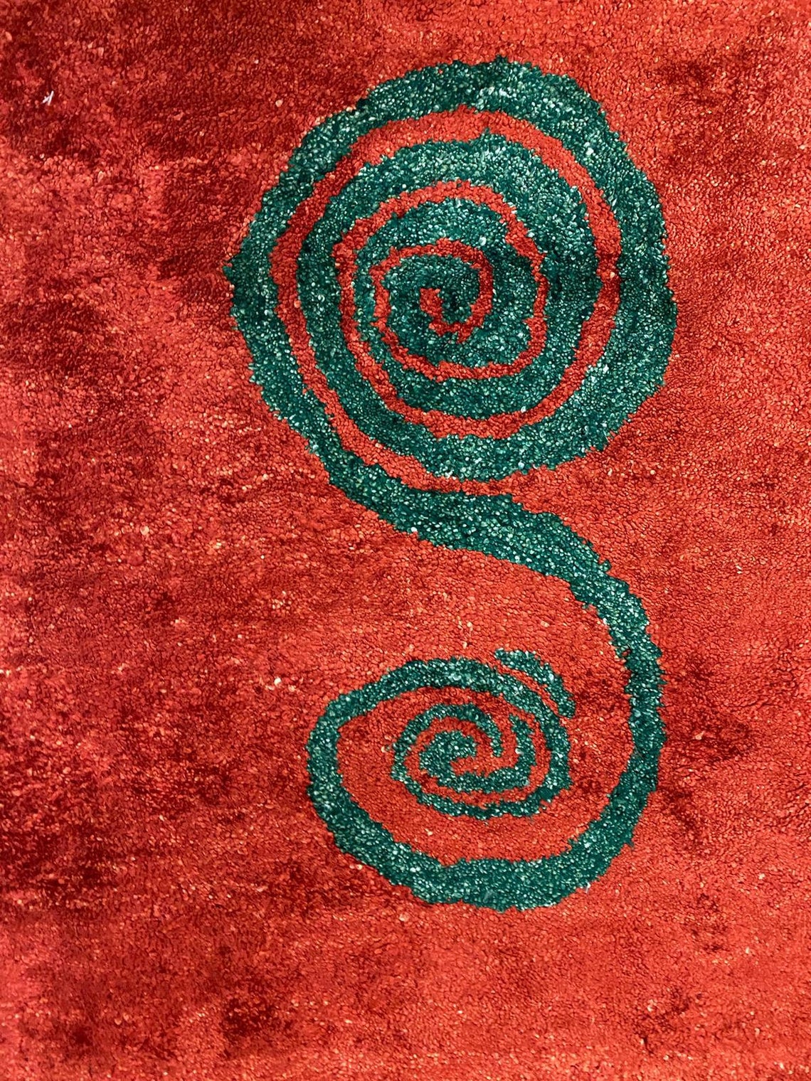 6x8 Green and Red Modern Contemporary Rug
