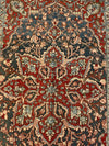 4x7 Navy and Green Persian Traditional Rug