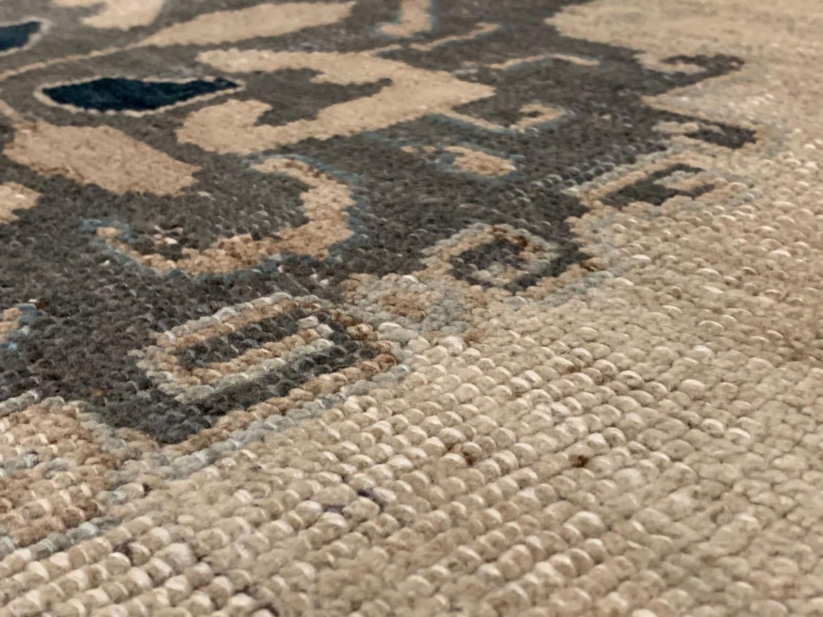 5x9 Gold and Blue Turkish Tribal Rug