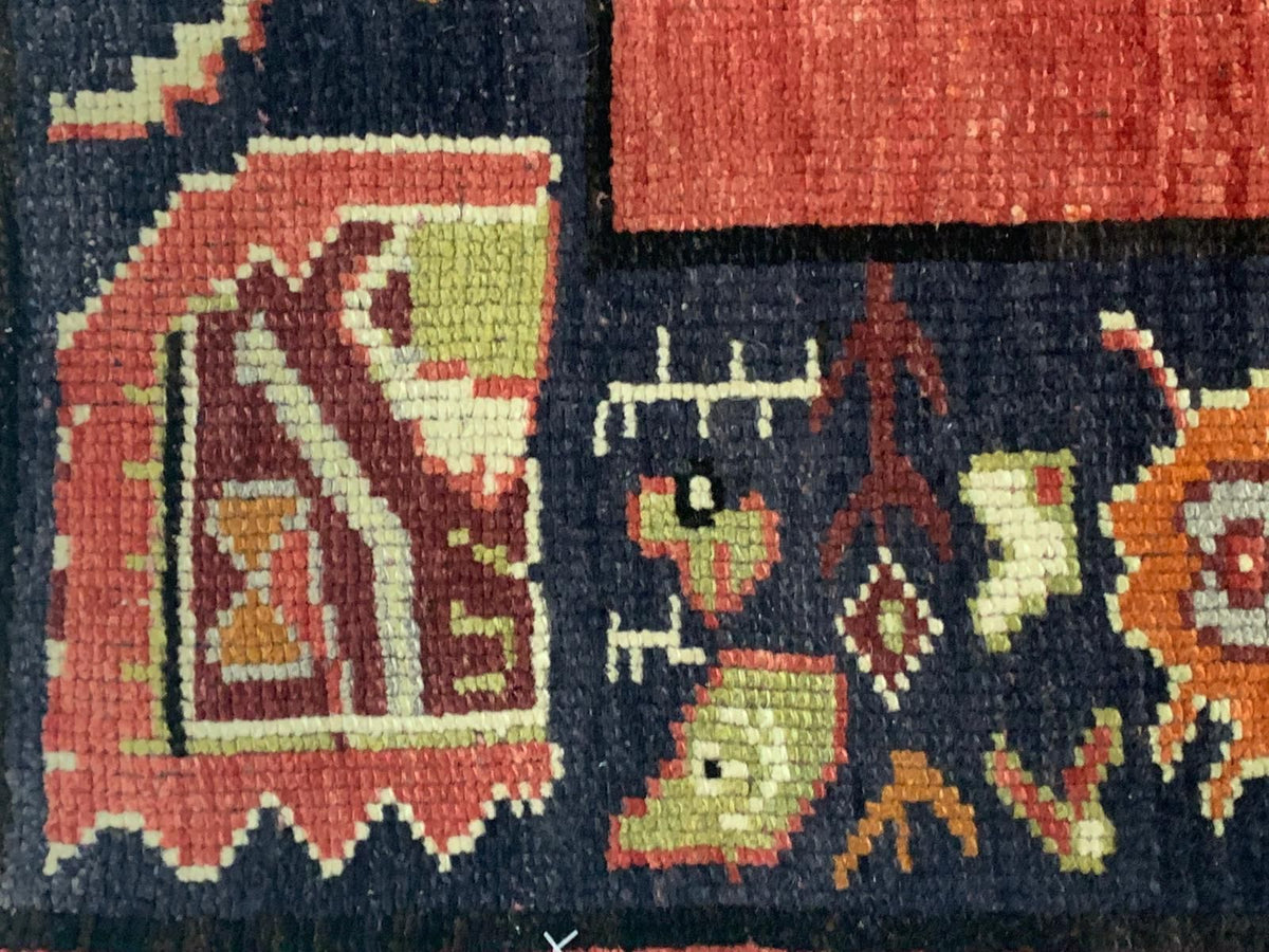 5x11 Red and Navy Turkish Tribal Runner