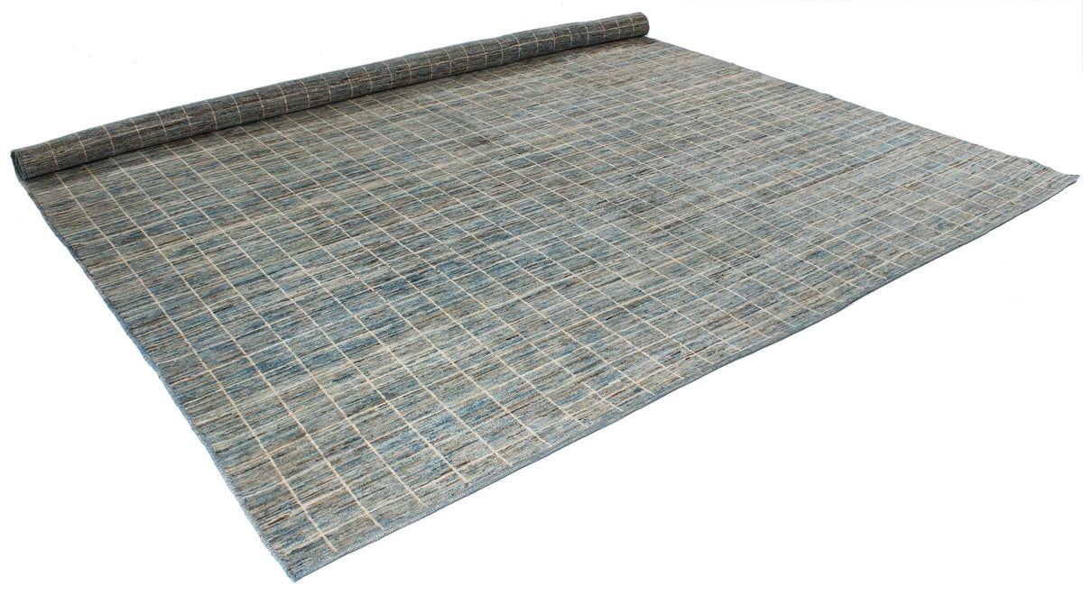 10x14 Blue and Ivory Modern Contemporary Rug