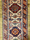 4x6 Green and Ivory Kazak Tribal Rug