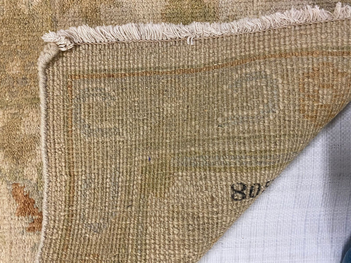 8x10 Gold and Beige Turkish Oushak Rug