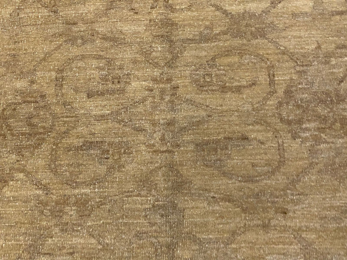 6x9 Beige And Blue Turkish Oushak Rug