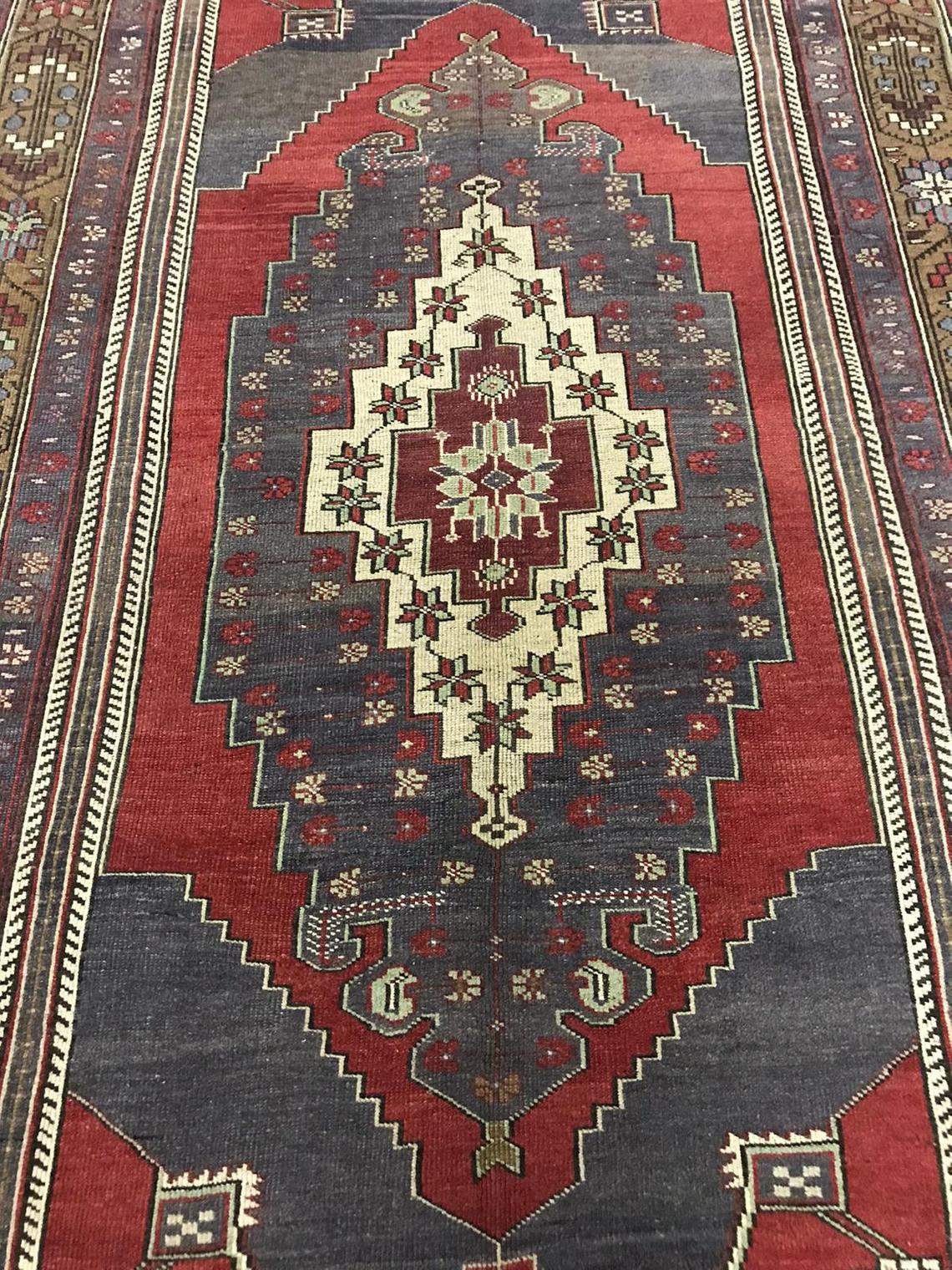 6x10 Purple and Green Turkish Tribal Rug