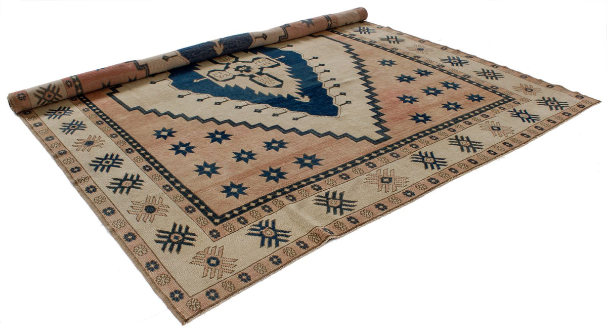 9x11 Navy and Pink Turkish Tribal Rug