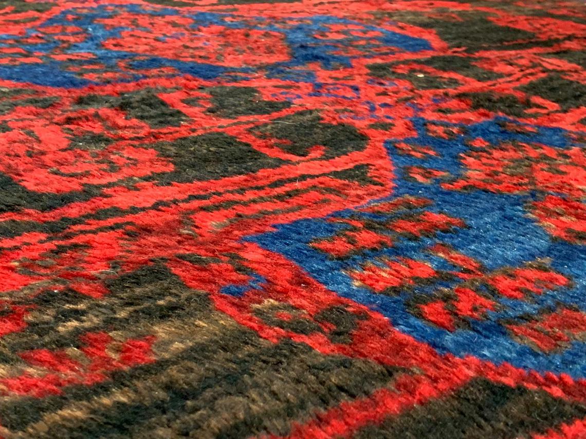 6x11 Navy and Red Turkish Tribal Rug