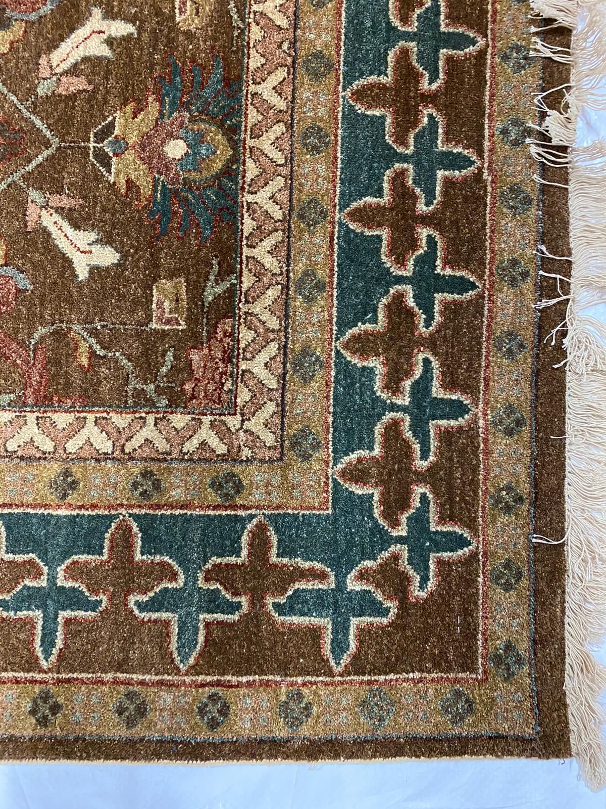 15x19 Brown and Beige Turkish Oushak Rug