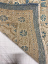 Vintage Handmade 8x10 Blue and Ivory Anatolian Turkish Oushak Distressed Area Rug