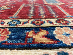 8x11 Beige and Red Kazak Tribal Rug