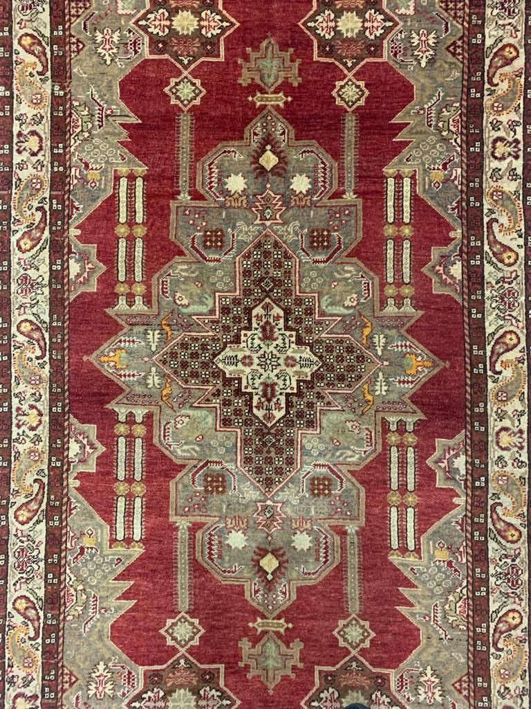 4x8 Red and Ivory Turkish Tribal Runner