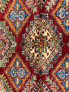 5x6 Red and Ivory Kazak Tribal Rug