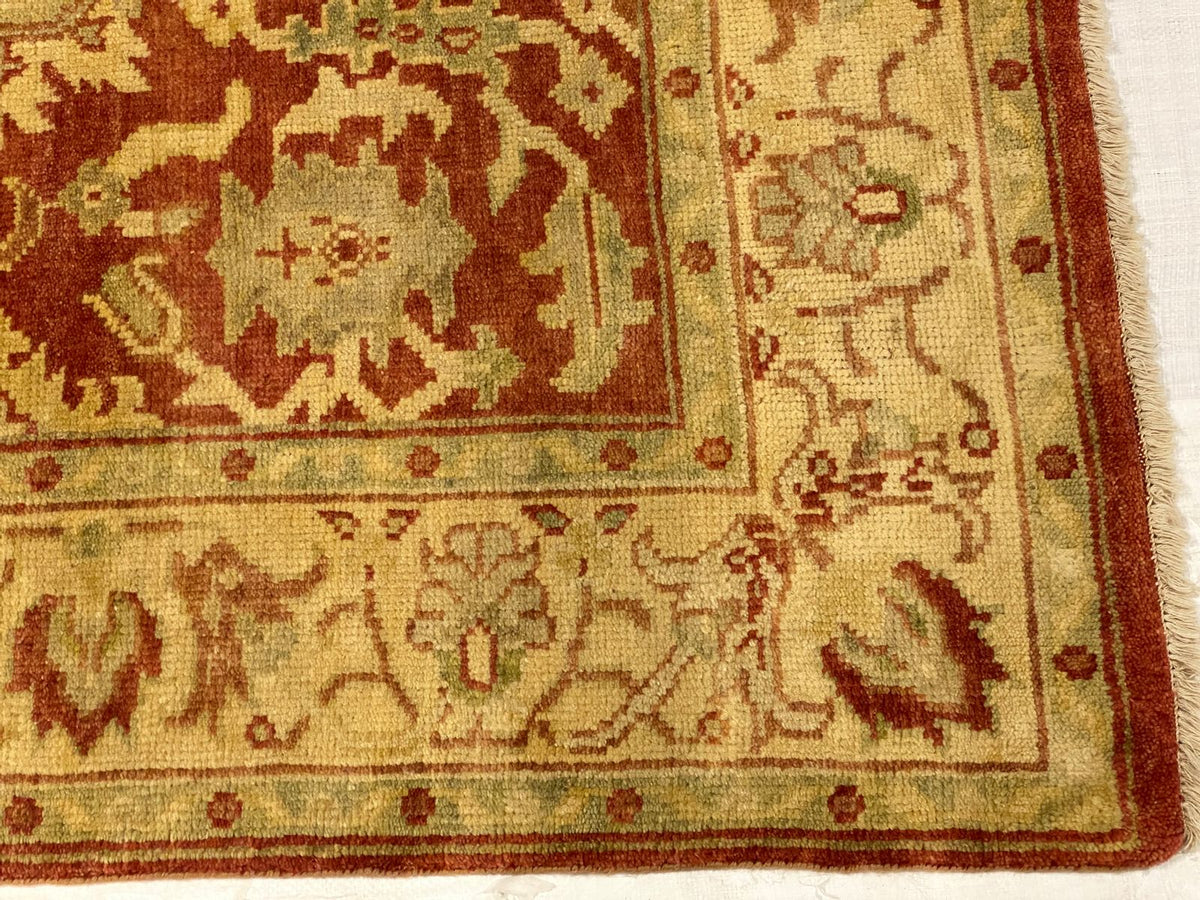6x9 Red and Gold Turkish Oushak Rug