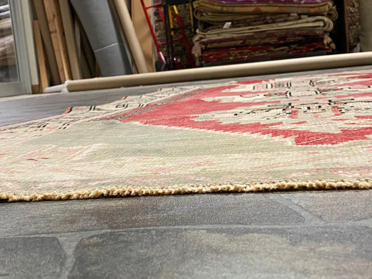 5x9 Red and Green Turkish Tribal Rug