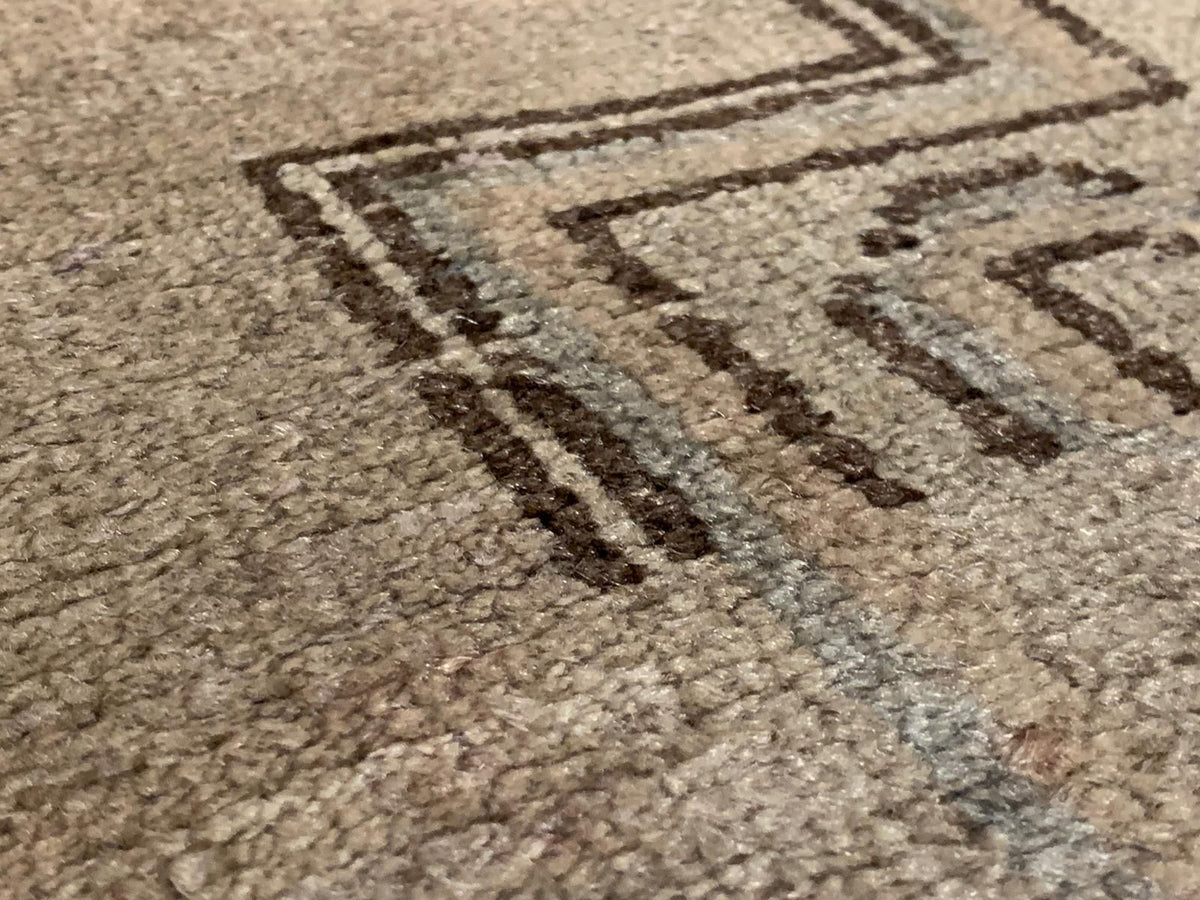 4x8 Ivory and Brown Turkish Tribal Runner