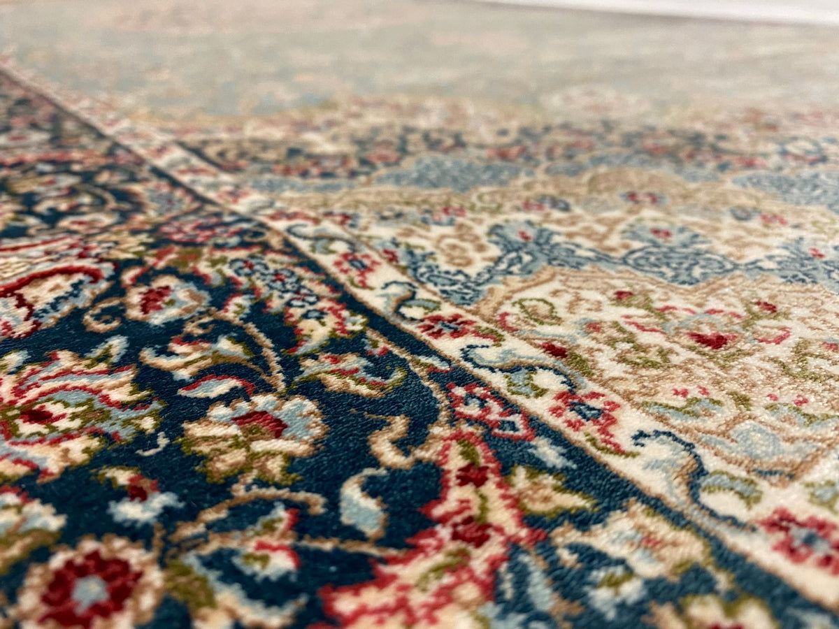 3x7 Blue and Green Turkish Antep Runner