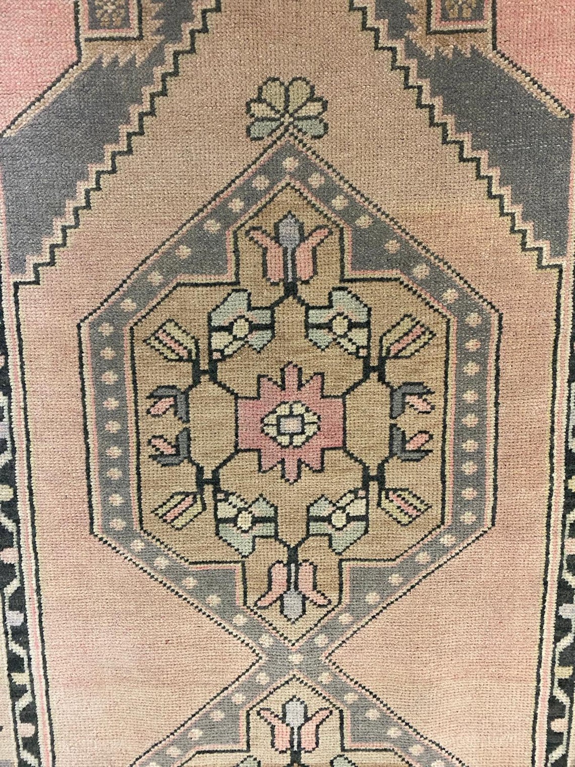 3x10 Ivory and Pink Turkish Tribal Runner