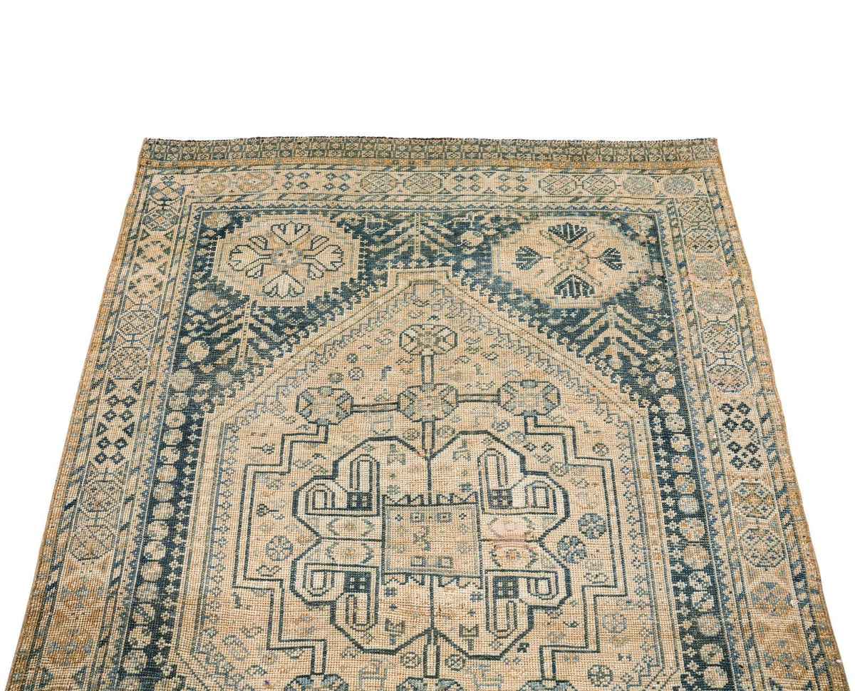 4x5 Blue and Beige Persian Rug