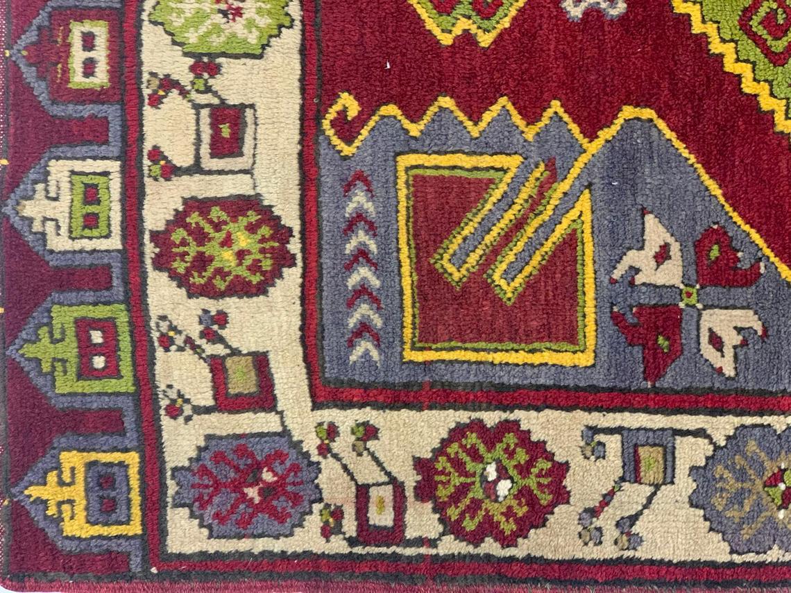 4x12 Red and Beige Turkish Tribal Runner